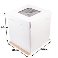 Коробка для торта с окном 36х36х40 см