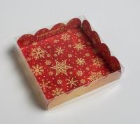 Коробка для кондитерских изделий с PVC крышкой «Новогоднего настроения», 13 × 13 × 3 см