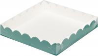 Коробка с прозрачной крышкой 12 × 12 × 3 см Зеленая матовая
