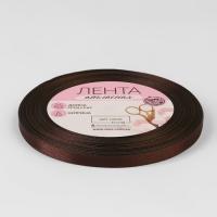 Лента атласная 0,6см 23м  коричневая