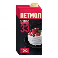 Сливки Петмол 33%,1л