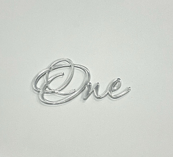 Акриловый топпер "ONE" серебро