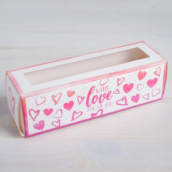 Коробка  "Just for you" , 18х5,5х5,5 см.