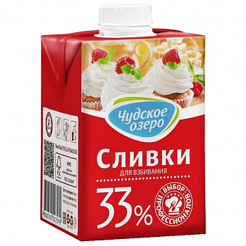 Сливки Чудское озеро 33% 0,5л