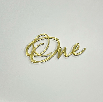 Акриловый топпер "ONE" золото