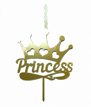 Свеча топпер золото "Princess"