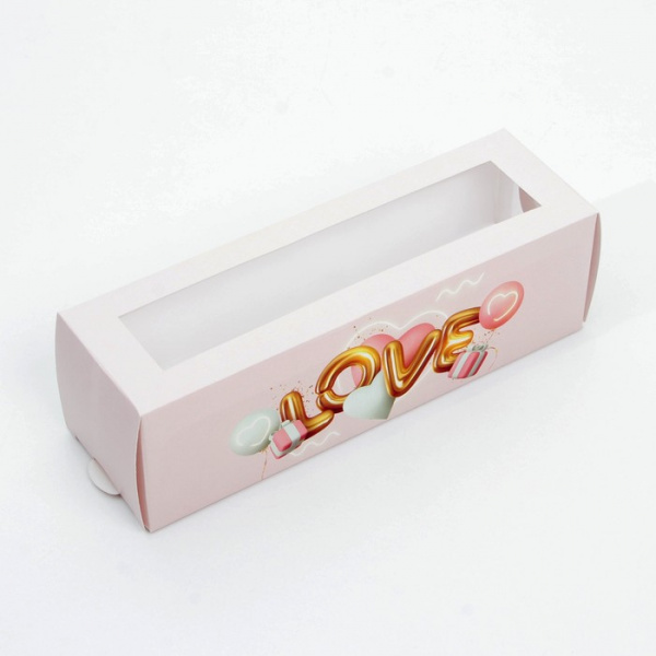 Коробка для макарон Love, 18 х 5.5 х 5.5 см