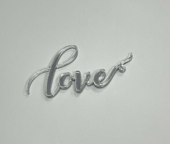 Акриловый топпер "Love" серебро