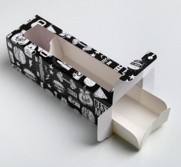 Коробка для макарон For strong man, 5.5 × 18 × 5.5 см
