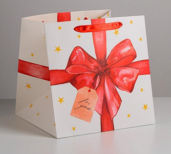 Квадратный пакет «For you», 30 × 30 × 30 см