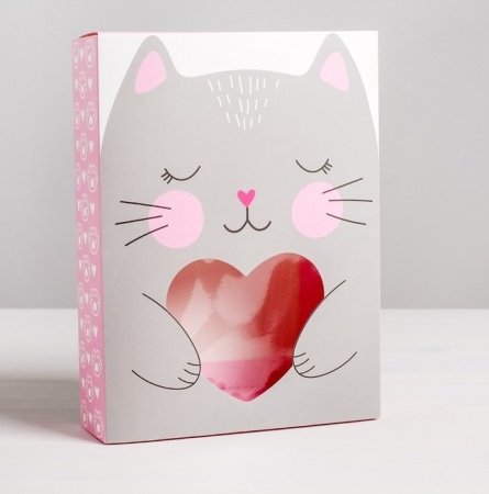 Коробка для сладостей «Котик», 20 × 15 × 5 см