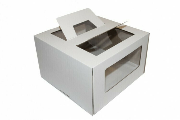 Коробка для торта с ручками 30х30х20 см