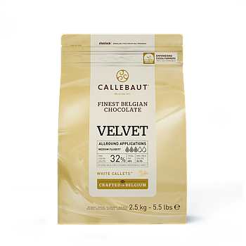 Белый шоколад Velvet Вельвет 32% пониженное содерж. сахара, Callebaut, Бельгия 2,5кг