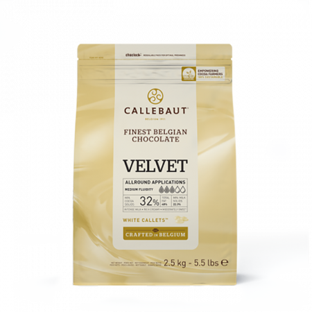 Белый шоколад Velvet Вельвет 32% пониженное содерж. сахара, Callebaut, Бельгия 2,5кг