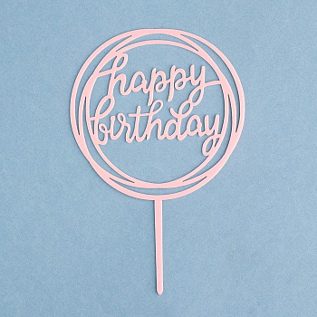 Топпер на торт "Happy Birthday" Розовый