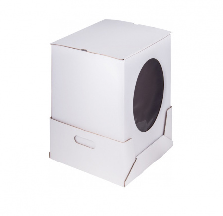 Коробка для торта с ручками 35х35х50 см гофрокартон